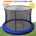 Kahuna 14ft Trampoline Pad and Net - Blue