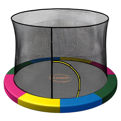 Kahuna 14ft Trampoline Pad and Net - Rainbow