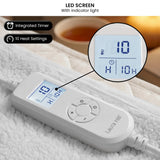 Laura Hill Queen Electric Heated Underlay Blanket Fleecy Fabric with Timer - Rear View