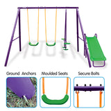 Kahuna Kids 4-Seater Swing Set with Slide Purple Green - Extra Image