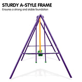 Kahuna Kids 4-Seater Swing Set Purple Green - Rear View