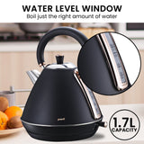 Pronti Breakfast Set with Rose Gold Kettle & Toaster with 1.2L Espresso Machine - Black - Extra Image