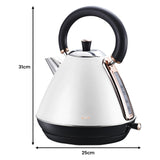 Pronti Breakfast Set with Rose Gold Kettle & Toaster with 1.2L Espresso Machine - White - Close-Up Angle