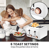 Pronti Breakfast Set with Rose Gold Kettle & Toaster with 1.2L Espresso Machine - White - Extra Image