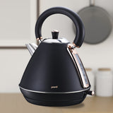 Elegant Rose Gold Trim 1.7L Stainless Steel Kettle - Black - Extra Image