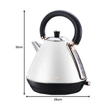 Pronti 1.7l Rose Trim Collection Kettle - White - Front View