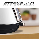 Pronti 1.7l Rose Trim Collection Kettle - White - 45-Degree Angle