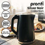 Pronti Silver Noir Collection 1.7L Electric Kettle