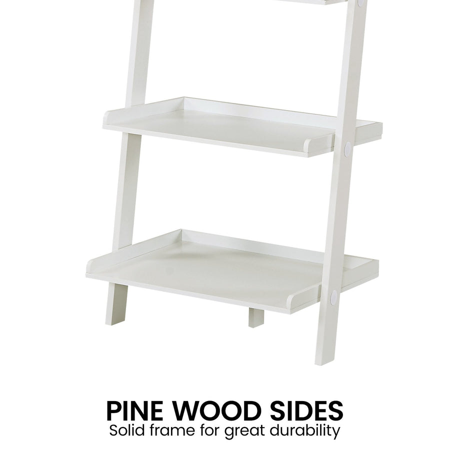 Sarantino Aster 5-Tier Ladder Shelf in White