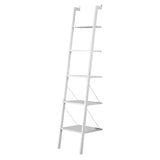 Sarantino Amelia 5-Tier Ladder Shelf in White - Front View