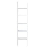 Sarantino Amelia 5-Tier Ladder Shelf in White - Side View