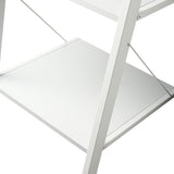 Sarantino Amelia 5-Tier Ladder Shelf in White - 45-Degree Angle