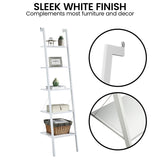 Sarantino Amelia 5-Tier Ladder Shelf in White - Extra Image