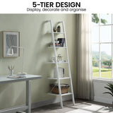 Sarantino Amelia 5-Tier Ladder Shelf in White - Extra Image