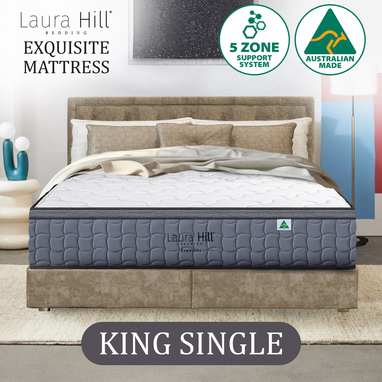 Mattress Single Euro Top Pocket Spring Motion Isolation CertiPUR-US Certified