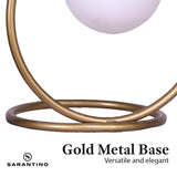 Sarantino Gold Metal Table Lamp - Low Angle