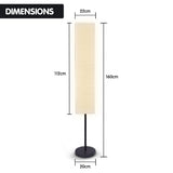 Sarantino Metal Floor Lamp with White Paper Wrinkle Shade Light Stand - Side View
