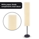 Sarantino Metal Floor Lamp with White Paper Wrinkle Shade Light Stand - Top-Down View