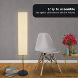 Sarantino Metal Floor Lamp with White Paper Wrinkle Shade Light Stand - 45-Degree Angle
