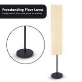 Sarantino Metal Floor Lamp with White Paper Wrinkle Shade Light Stand - Rear View