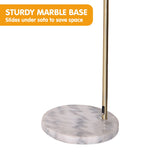 Sarantino Arc Floor Lamp Antique Brass Finish with Marble Base - 45-Degree Angle