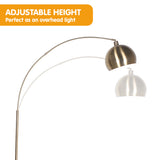 Sarantino Arc Floor Lamp Antique Brass Finish with Marble Base - Rear View