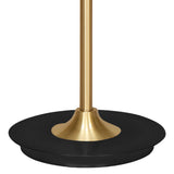 Sarantino Metal Floor Lamp Brushed Brass Finish with White Shade - Top-Down View