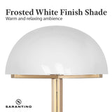 Sarantino Metal Floor Lamp with White Acrylic Shade by Sarantino - Close-Up Angle