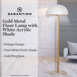 Sarantino Metal Floor Lamp with White Acrylic Shade by Sarantino - Extra Image