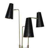 Sarantino Three Metal Shade Floor Lamp - Side View