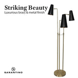 Sarantino Three Metal Shade Floor Lamp - Rear View