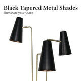 Sarantino Three Metal Shade Floor Lamp - Close-Up Angle