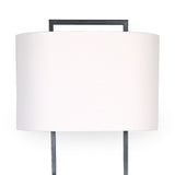 Sarantino Wood Floor Lamp in Cherry Finish - Side View