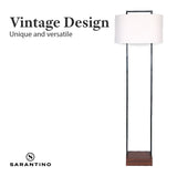 Sarantino Wood Floor Lamp in Cherry Finish - 45-Degree Angle