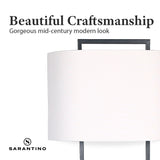 Sarantino Wood Floor Lamp in Cherry Finish - Rear View