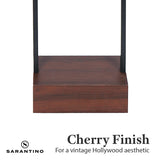 Sarantino Wood Floor Lamp in Cherry Finish - Low Angle