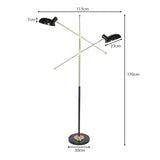 Sarantino Adjustable Two Light Lamp Black and Gold Finish - Front View