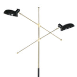 Sarantino Adjustable Two Light Lamp Black and Gold Finish - Top-Down View