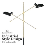 Sarantino Adjustable Two Light Lamp Black and Gold Finish - Rear View
