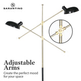 Sarantino Adjustable Two Light Lamp Black and Gold Finish - Low Angle