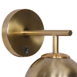 Sarantino Wall Lamp with Gold Metal Base and White Glass Shade - Top-Down View