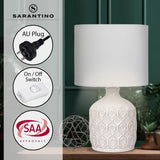 Sarantino Ceramic Table Lamp In Cream - Low Angle