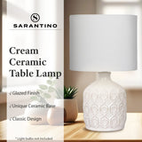 Sarantino Ceramic Table Lamp In Cream - Extra Image