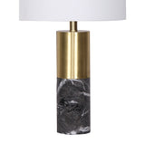 Sarantino Metal and Marble Table Lamp in Black - Top-Down View
