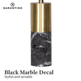 Sarantino Metal and Marble Table Lamp in Black - Close-Up Angle