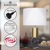 Sarantino Metal and Marble Table Lamp in Black - Low Angle