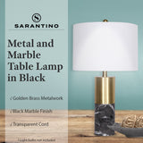 Sarantino Metal and Marble Table Lamp in Black - Extra Image