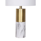 Sarantino Metal and Marble Table Lamp - White - Top-Down View