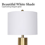 Sarantino Metal and Marble Table Lamp - White - Rear View