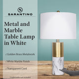 Sarantino Metal and Marble Table Lamp - White - Extra Image
